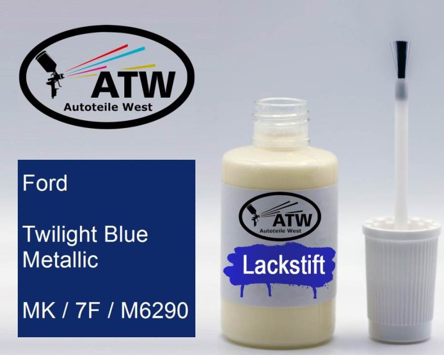 Ford, Twilight Blue Metallic, MK / 7F / M6290: 20ml Lackstift, von ATW Autoteile West.